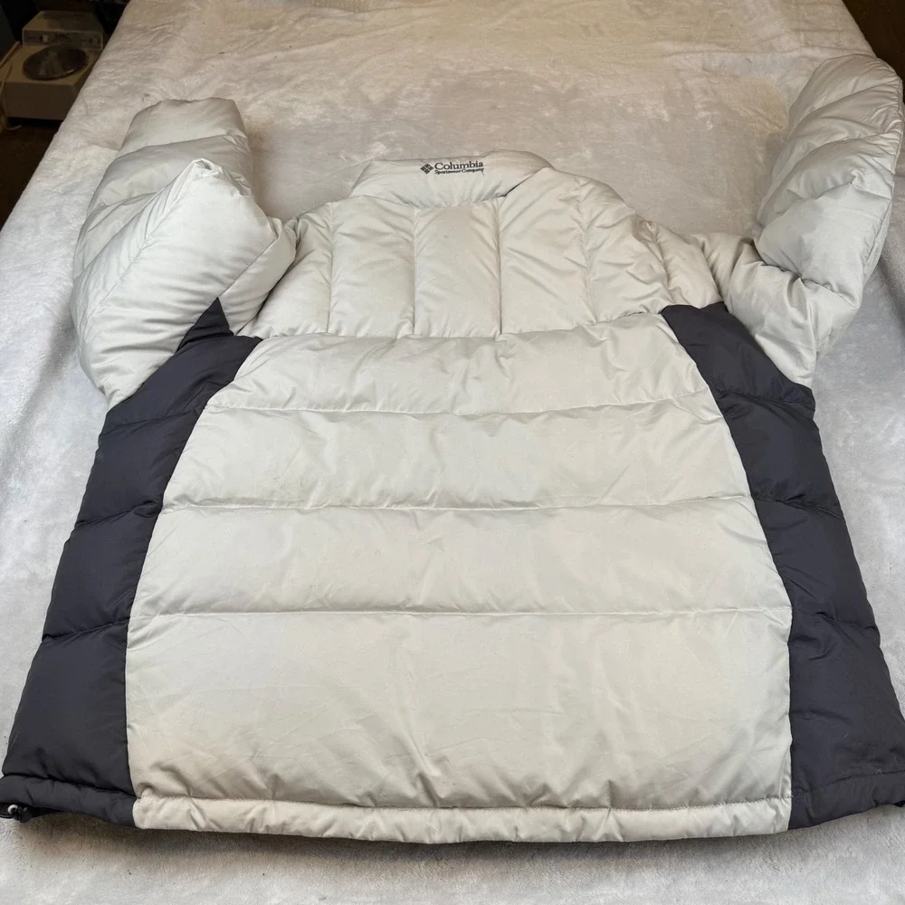 Columbia Mens XXL Down Puffer Jacket Gray Charcoal Parka SM5085 Winter Coat - Picture 6 of 8